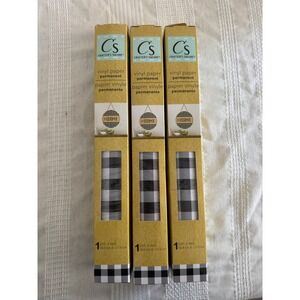 Crafter's Square Buffalo Plaid Vinyl Paper Permanent‎ 12in x 48in - 3 Pack New